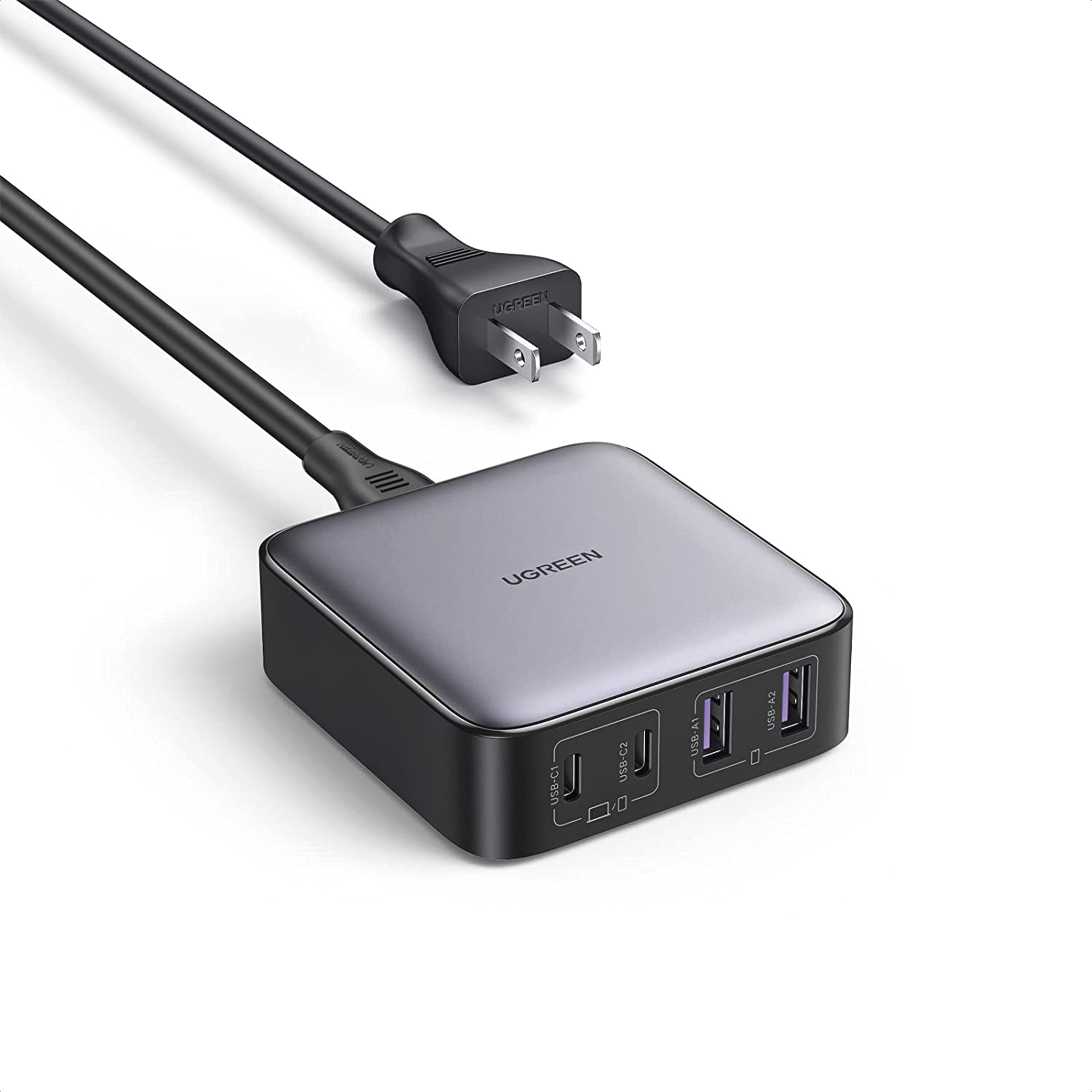 Cargador de escritorio de 65W | 4 Puertos de Carga Rápida | 2 USB-C | 2 USB-A | Tecnología GaN II +SIC | Power Delivery 3.0 | Quick Charge 4.0 | Chip Confiable y Carga Inteligente | Optimiza la Experiencia de Carga. Cargador de escritorio de 65W | 4 Puertos de Carga Rápida | 2 USB-C | 2 USB-A | Tecnología GaN II +SIC | Power Delivery 3.0 | Quick Charge 4.0 | Chip Confiable y Carga Inteligente | Optimiza la Experiencia de Carga.